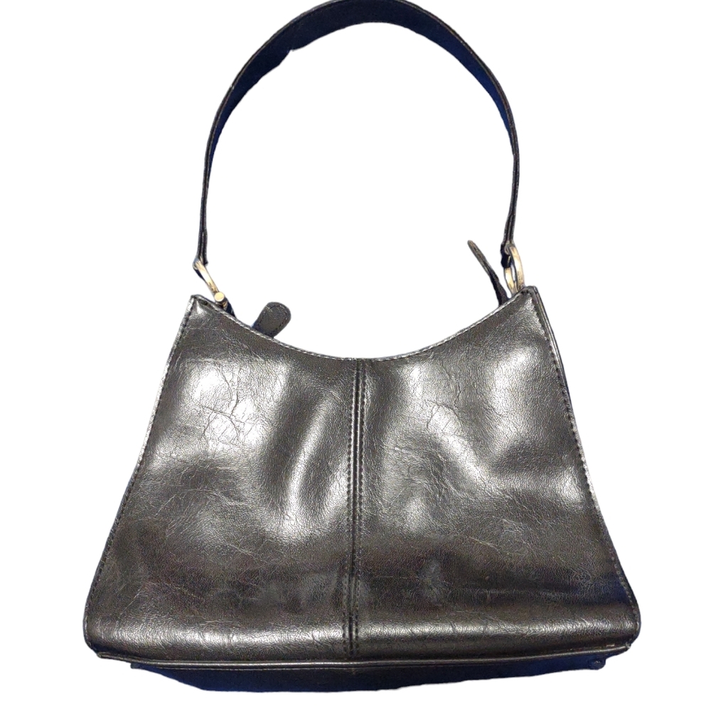 Liz Claiborne Black Faux Leather Mini bag Preppy Casual Timeless Lightweight